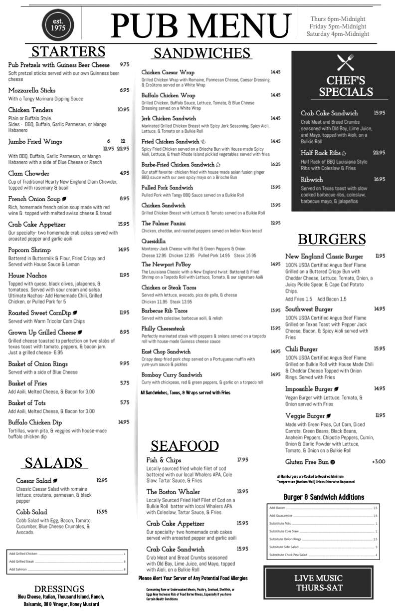 Menu 322 prospective